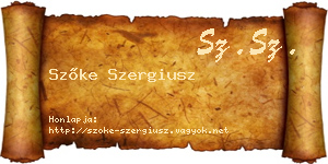 Szőke Szergiusz névjegykártya